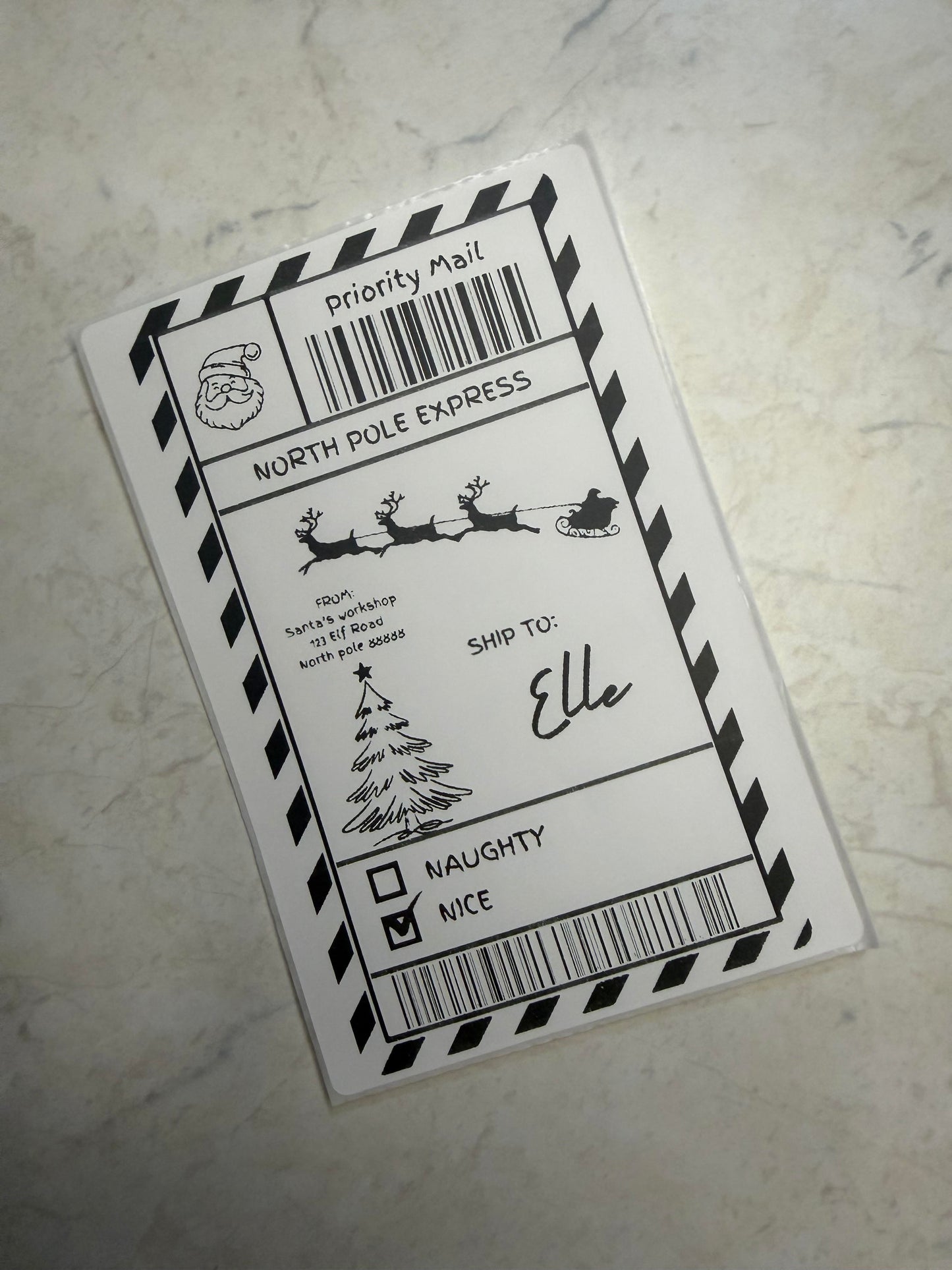 Personalized Santa Approved Gift Label